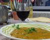 Sopa creme de abóbora cabotiã com carne