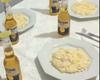 Arroz com camarão ao creme de queijo
