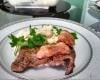 Filé mignon e bacon grelhados com com arroz a piamontese