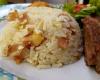 Arroz com amêndoas e parma
