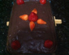 Bolo de chocolate com morango