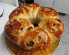 Rosca de frutas cristalizadas com uva passas