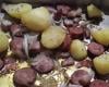 Linguiça ao forno com batatas