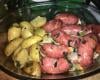 Linguiça ao forno com batatas
