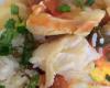 Bacalhau com batatas e molho de tomates