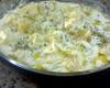 Batata gratinada cozida no leite