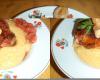 Frango com polenta mole com frango
