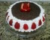 Bolo de morango e chocolate