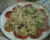 Salada de carpaccio com alcaparras