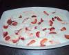 Sobremesa rápida de morango com creme