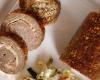 Rocambole de carne moída com queijo e presunto