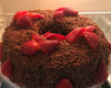 Bolo de chocolate com morango