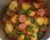 Calabresa com batata na panela de pressão