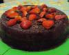 Bolo de chocolate com  morango