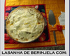 Lasanha de berinjela com presunto, queijo e carne moída
