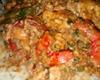 Moqueca de ovo com mamão verde e camarão