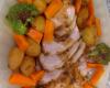 Picanha suína com legumes