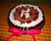 Bolo de chocolate e morango com Twix