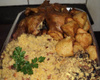 Frango à moda caipira ,com batatas e arroz