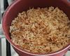 Arroz integral na panela de pressão
