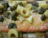 Salmão com alcaparras e palmito
