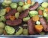 Linguiça ao forno com batatas