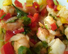 Salada de camarão com kani-mine