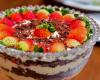 Pavê de morango com creme de chocolate