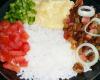 Pirão de aipim com carne de sol e salada