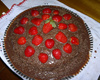 Bolo de chocolate com morango