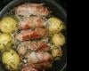 Linguiça ao forno com batatas