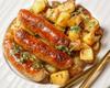Linguiça assada com batatas