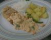 Filé de peixe ao molho de camarão