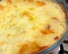 Purê de batatas gratinado com bacon