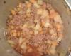 Linguiça com batata e cenoura