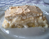 Torta de banana com creme e suspiro do Marcelo