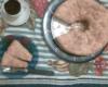 Bolo de abacaxi com cobertura de chocolate branco