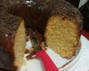 Bolo de milho com cobertura de chocolate