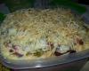 Batata recheada de frango e brócolis
