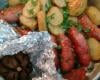 Linguiça ao forno com batatas