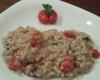 Risoto musarela de bufala, rúcula e tomate cereja