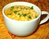 Caldo de abóbora com massinha