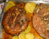 Pernil assado com batatas