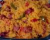Farofa de cuscuz com calabresa