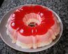 Pudim de gelatina de morango