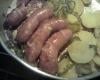 Linguiça ao forno com batatas