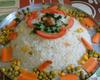 Arroz com seleta de legumes e linguiça ao forno