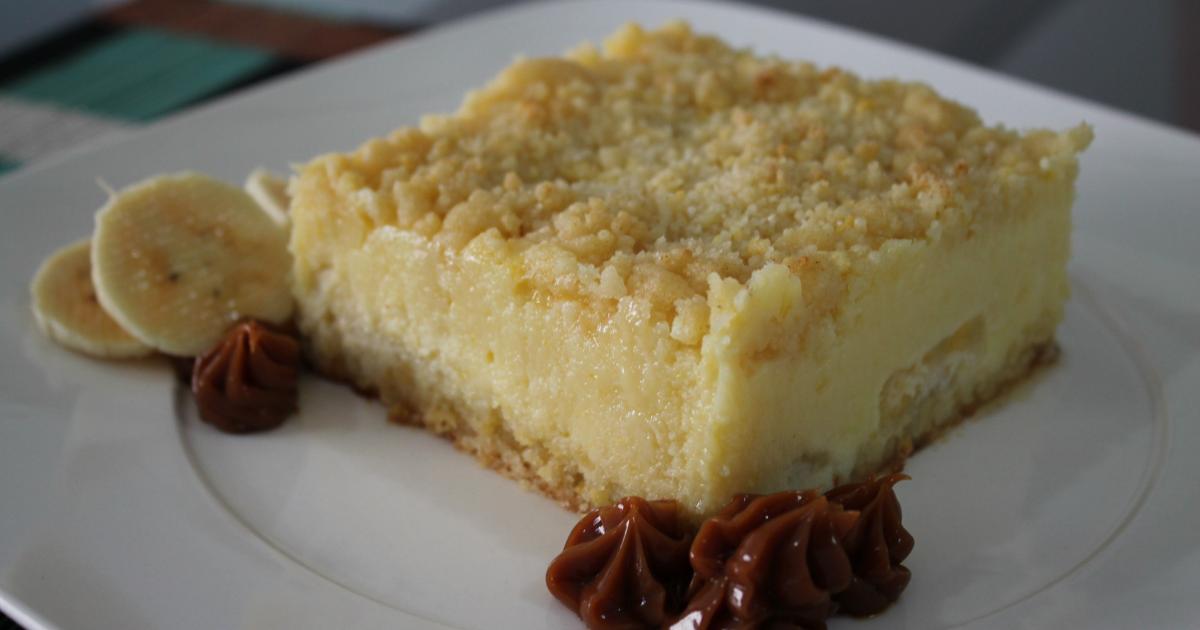 Torta De Banana Cremosa Com Farofa Crocante Sobremesa Tudo De Bom Que