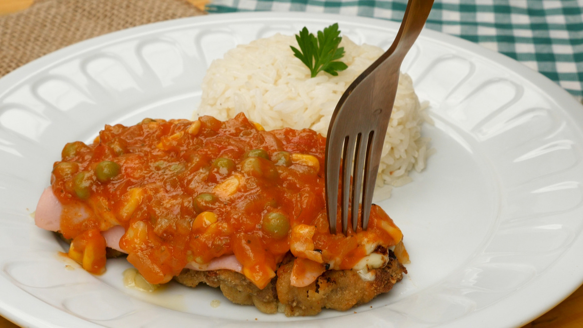 Bife à parmegiana assado