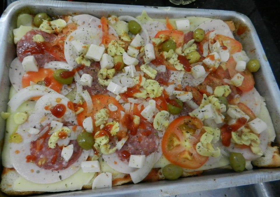 Pizza de pão de forma